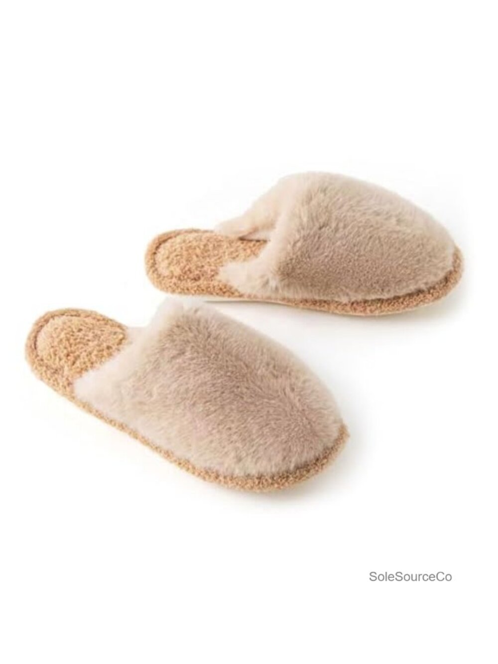 Faux Shearling Fuzzy Plush Mule Slippers for Women - Cozy Slip-on House Slippers